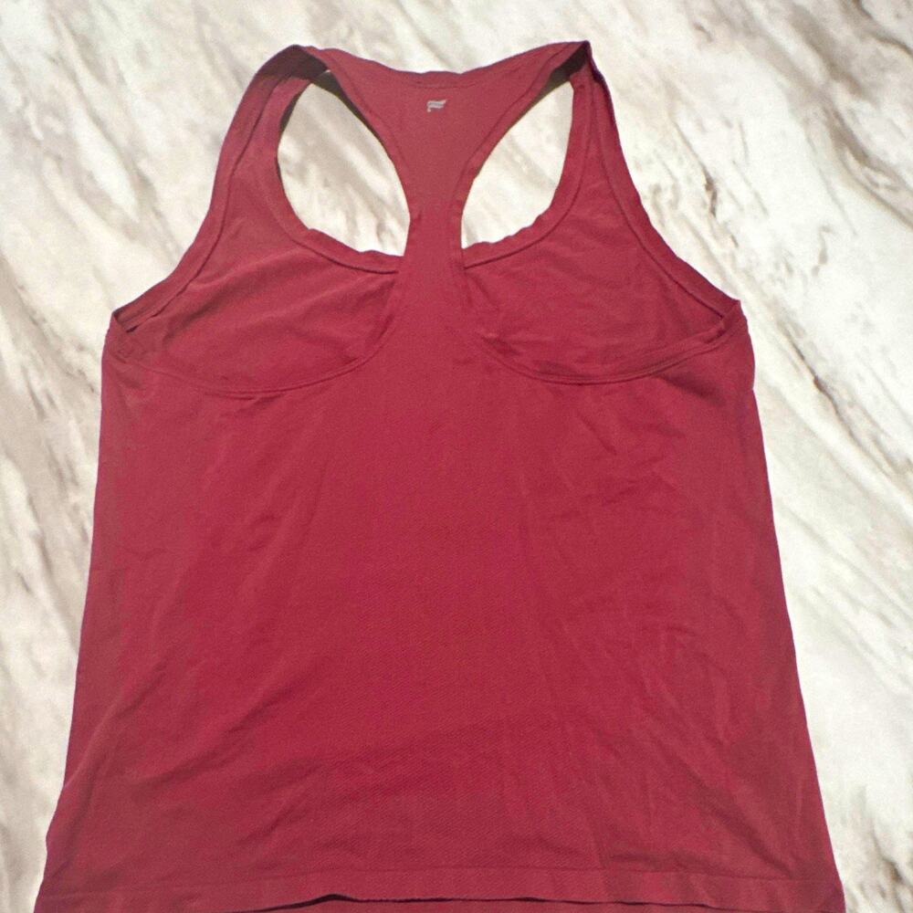Fabletics Pink Solid Stretch Scoop Neck Sleeveless Racerback Tank Size L 0079